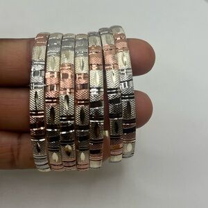 Gold filled chic tri- tones semanario bangles